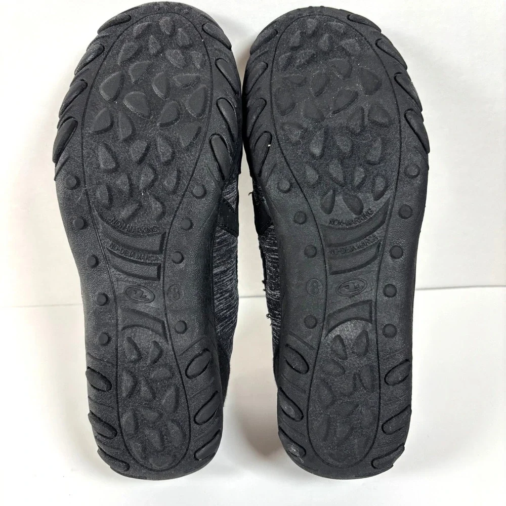 Athletic Works Slip-On Walking Shoes Memory Foam Black Women Size 8 Good